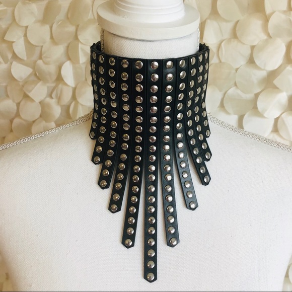 Accessories - Faux Leather Stud Choker